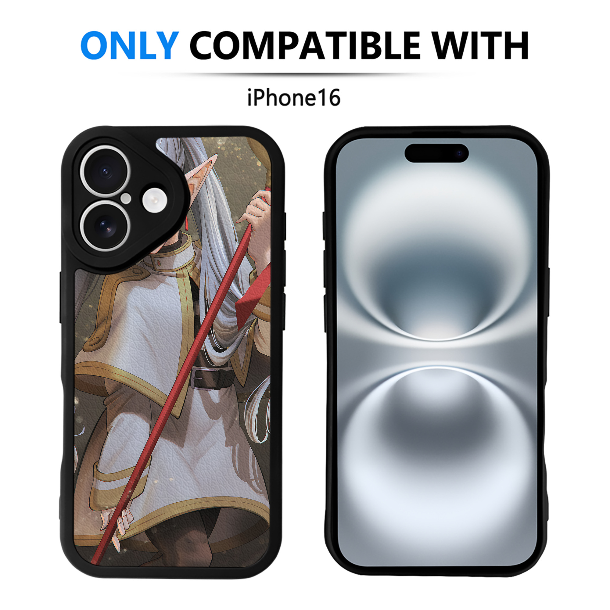 （画像用） 葬送のフリーレン Frieren 【iPhone 16シリーズ対応】シリコンスマホケース（レザー調） 材質：シリコン